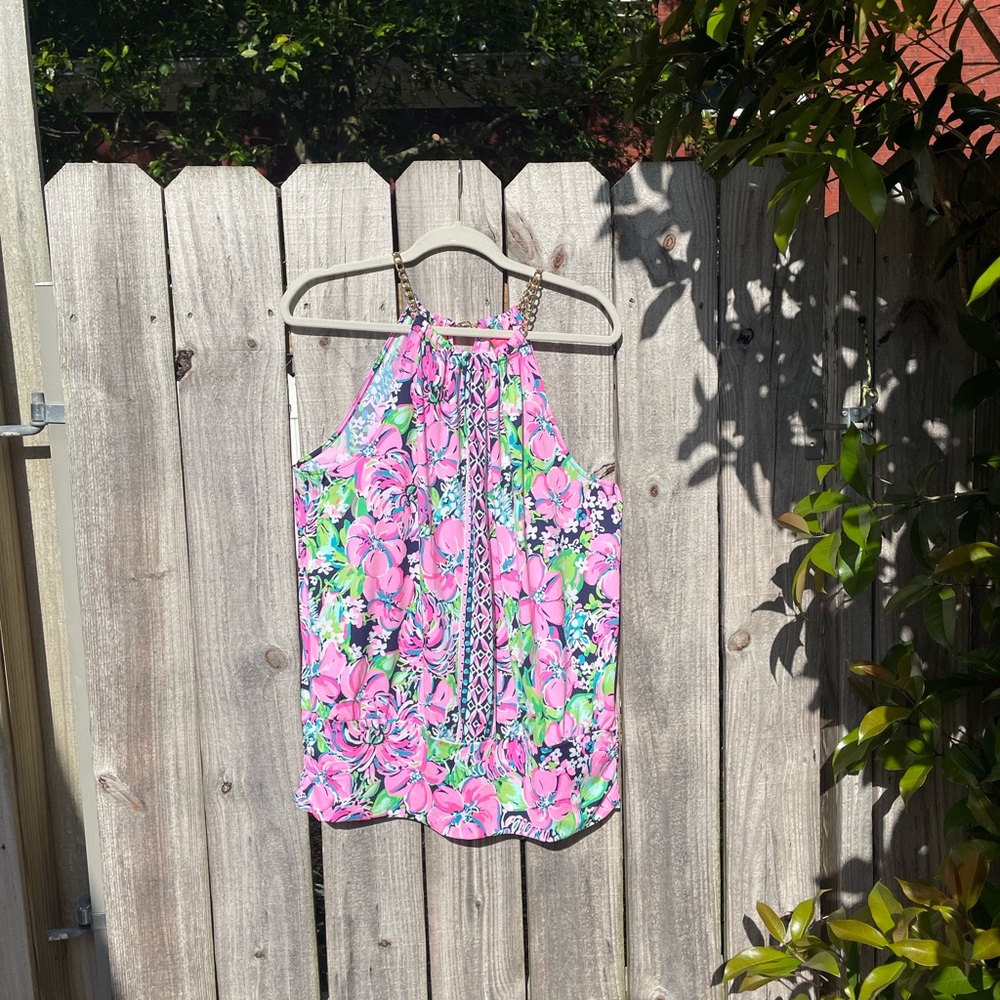 Lilly Pulitzer Bowen chain collar knit top, XL